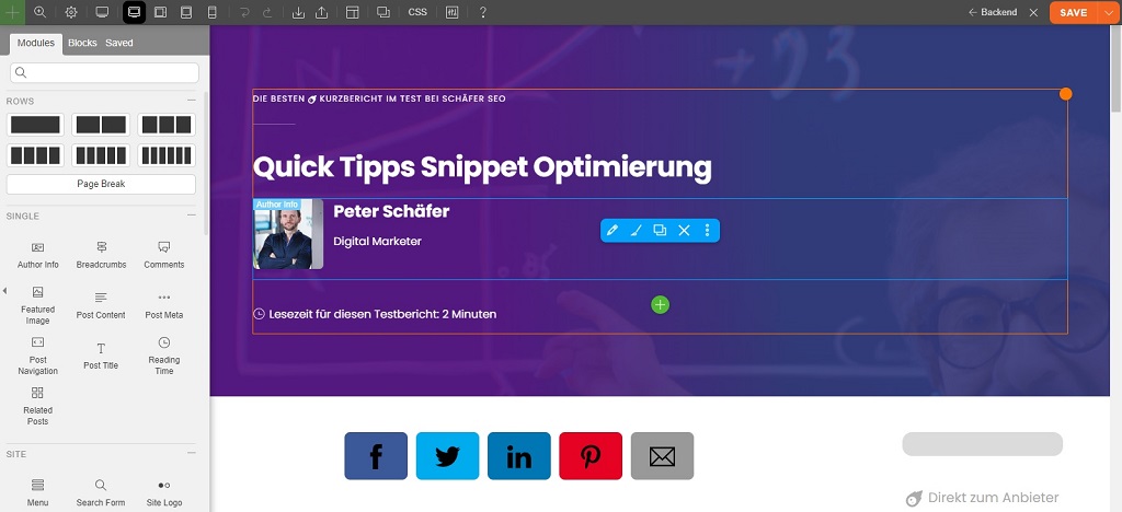 Schäfer SEO - Themify Backend Frontend