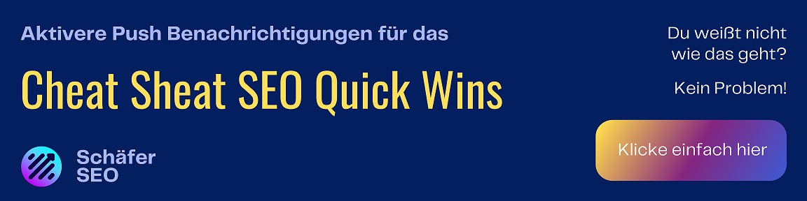Schäfer SEO - Lead Magnet Banner - SEO Quick Wins