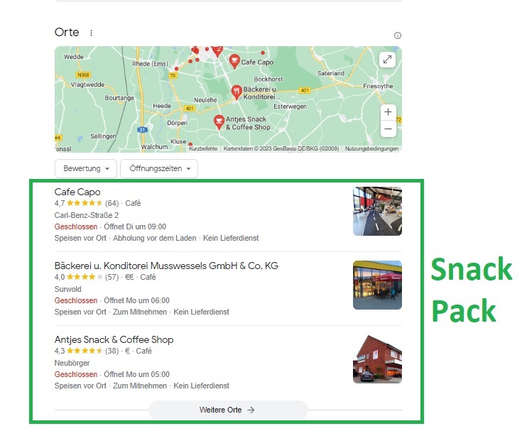 Schäfer SEO - Google Snack Pack Screenshot